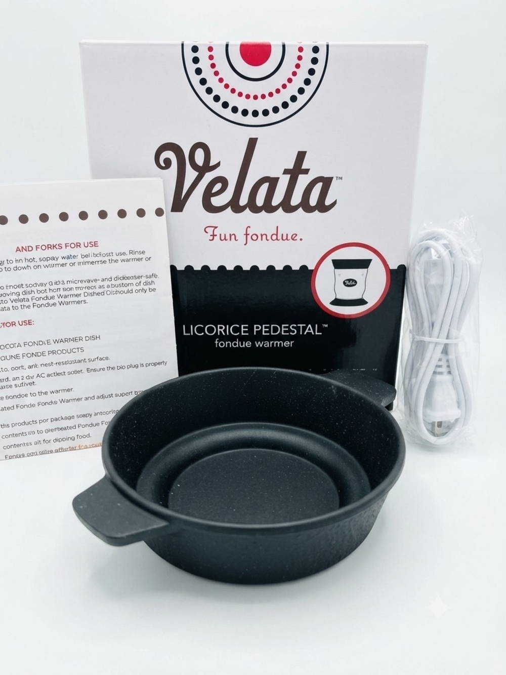 NEW Velata Licorice Pedestal Fondue Warmer